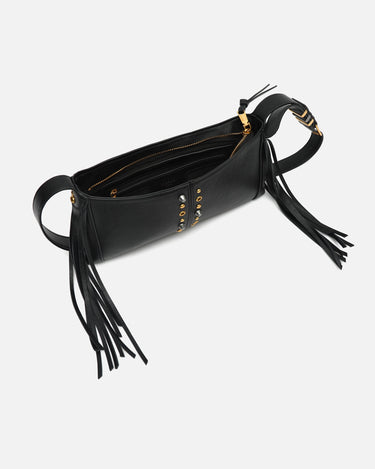 Esteri bolso bandolera pequeño con flecos y detalles metálicos 