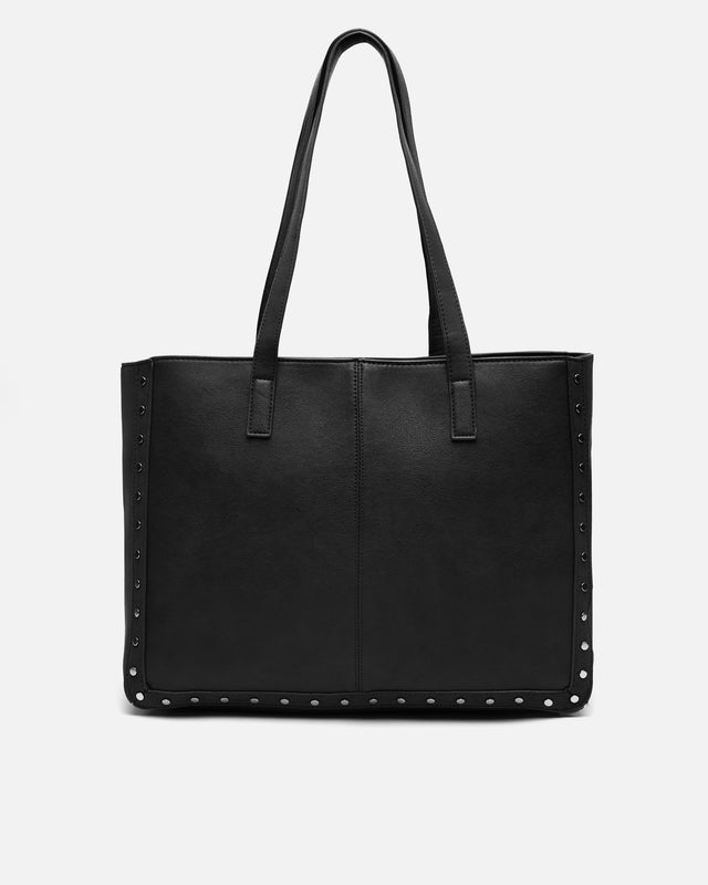 Sona 14-inch shopper-style laptop bag with metallic details