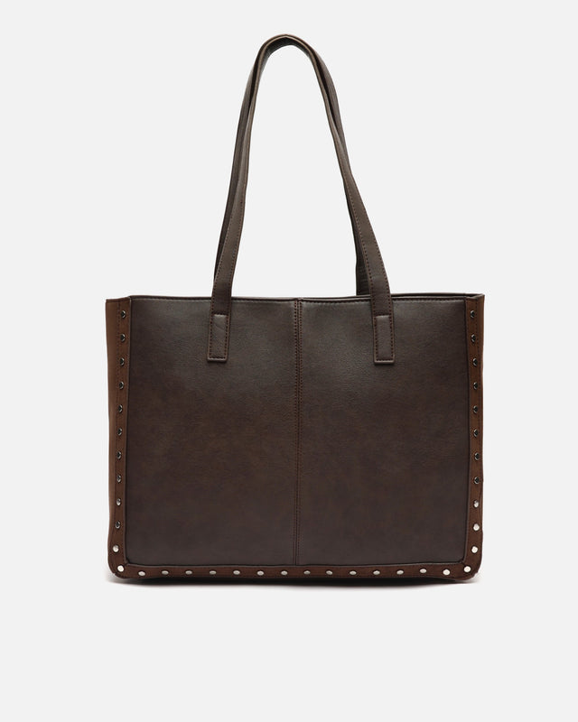 Sona 14-inch shopper-style laptop bag with metallic details