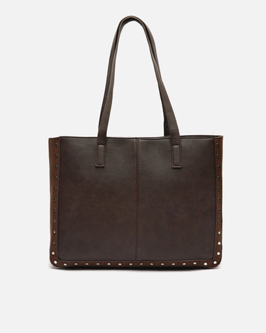 Sona portaordenador estilo shopper de 14 pulgadas con detalles metálicos 