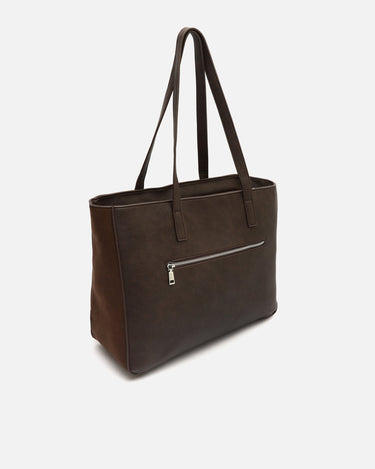 Sona portaordenador estilo shopper de 14 pulgadas con detalles metálicos 