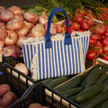 Barte bolso de hombro de tela con estampado de rayas 