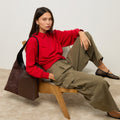 Belba bolso hobo efeco ante y estampado animal print  