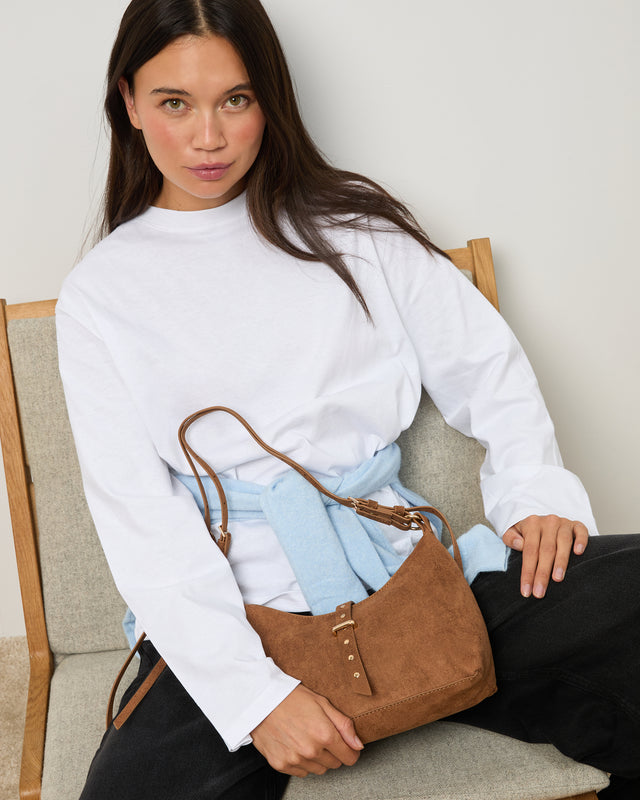 Belly bolso de hombro pequeño efecto ante