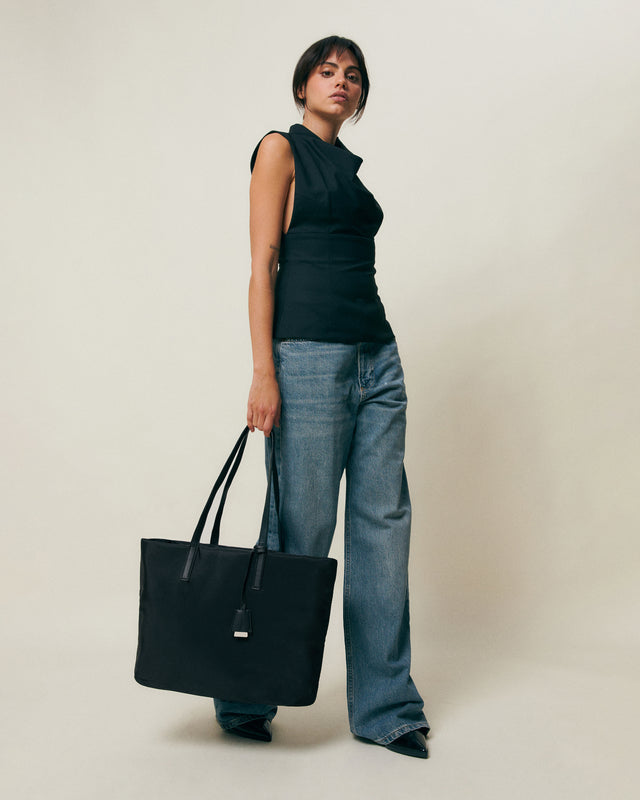 Emanda borsa shopper in nylon con tasca per laptop da 15 pollici