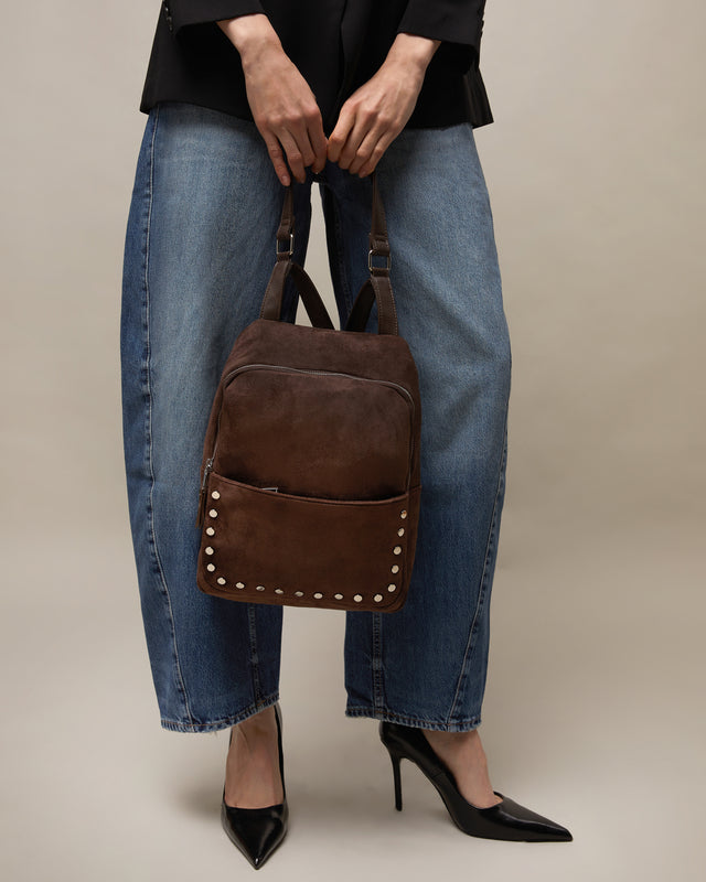 Junichi-1 sac à dos antivol effet daim avec détails métalliques