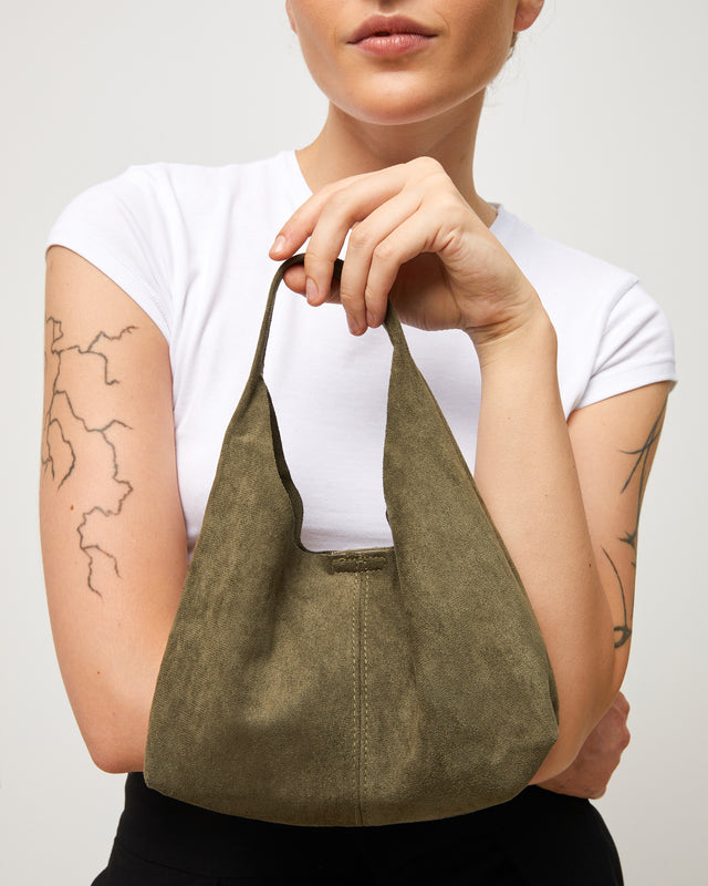Pologito-1 sac hobo mini effet daim avec trousse intégrée