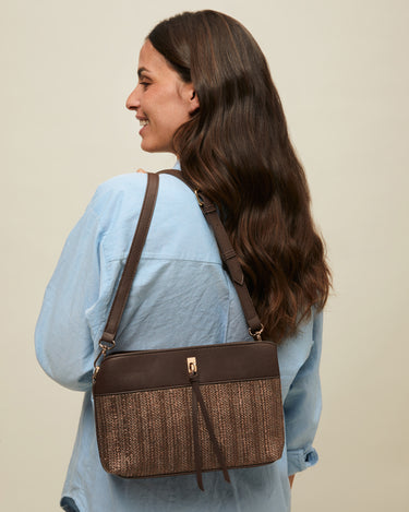 Rangri bolso bandolera efecto rafia 