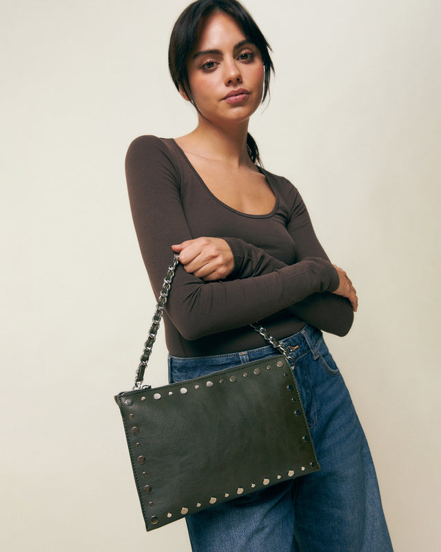 Rizu petit sac bandoulière avec détails métalliques ED.