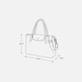 Bolso Teme dibujo técnico 3D con medidas 30 x 43 x 15 cm